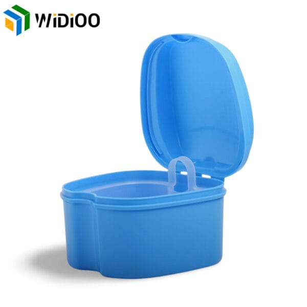 light blue denture box