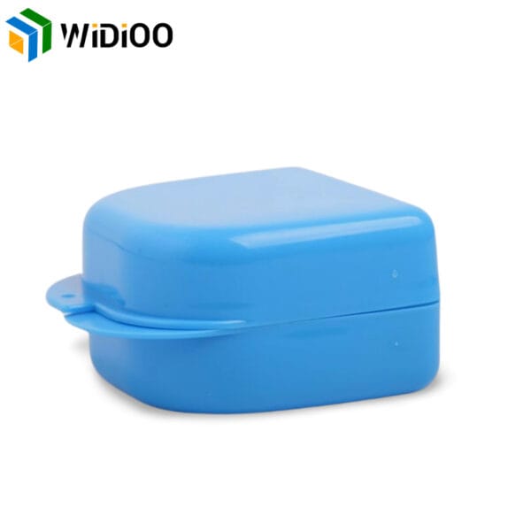 light blue denture case